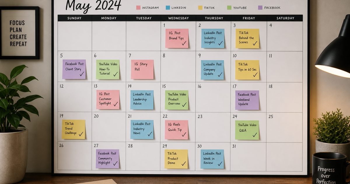 Social media contentkalender maken: praktisch systeem voor drukke ondernemers